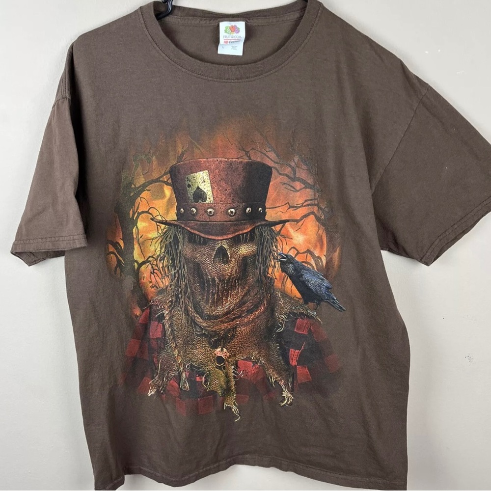 Scarecrow Ace of Spades TShirt - Large Halloween Scary